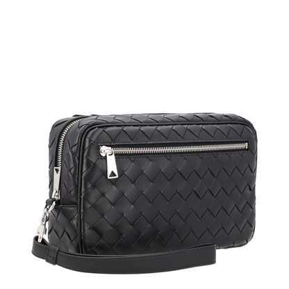 Intrecciato Pouch With Wristlet in Black - Image 3