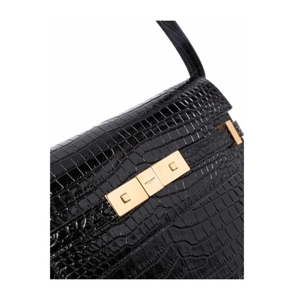 Manhattan Small Leather Shoulder Bags - Black - Image 6