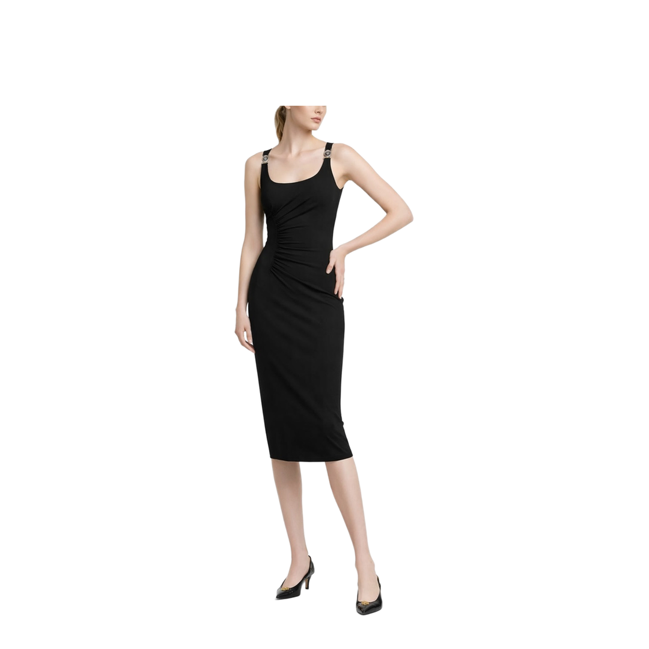 Draped Dress Black - Image 2