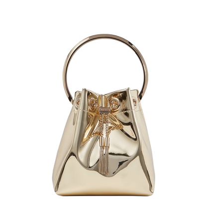 Bon Bon Patent Bucket Bag - Gold - Image 1