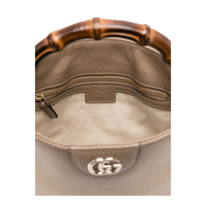 Diana Small Shoulder Bag in Gradient Oatmeal Leather - Image 3