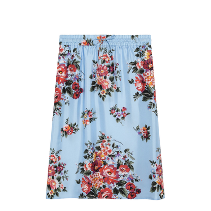 Silk Twill Skirt with Floral Print - Image 1