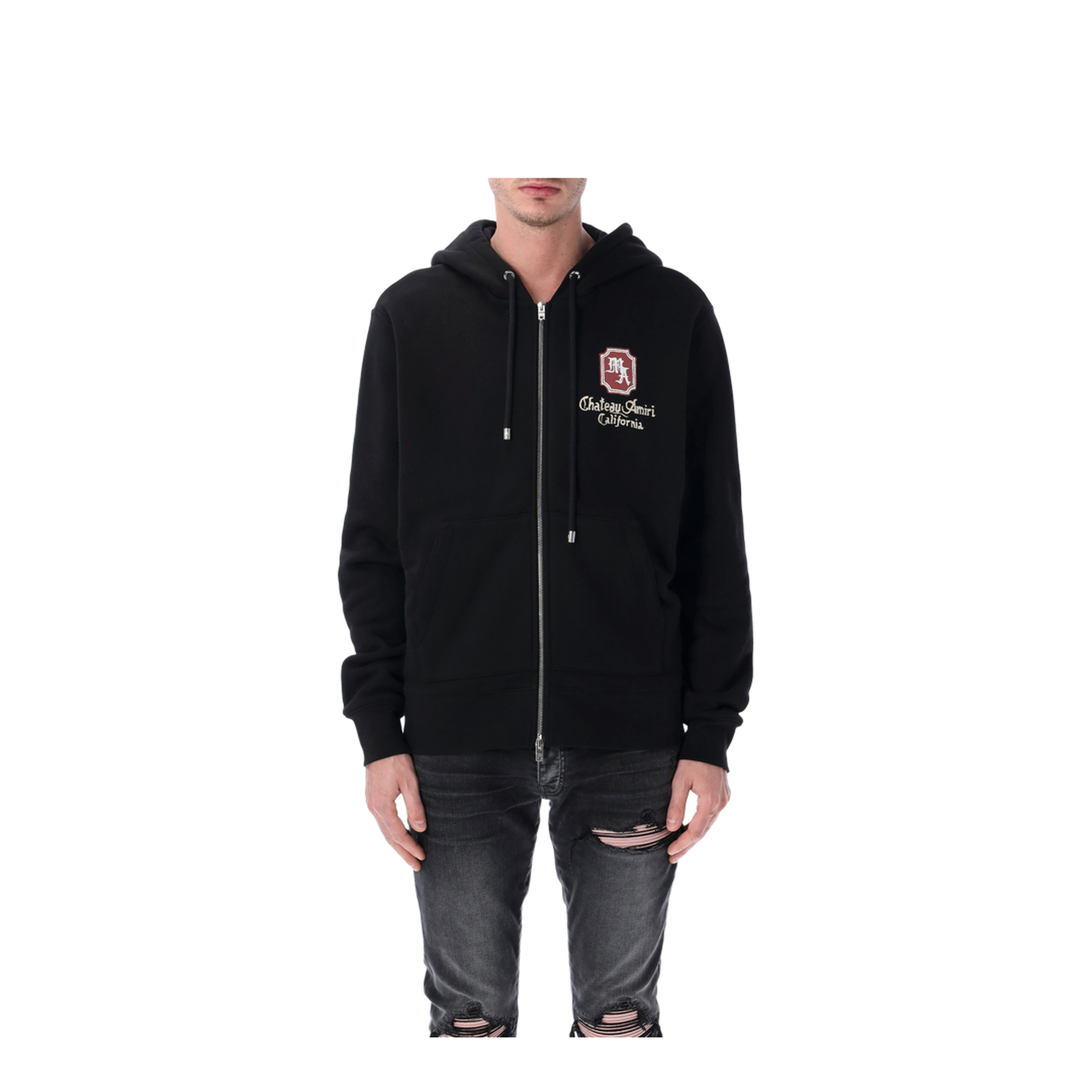Zipped Cotton Hoodie Black - Image 1