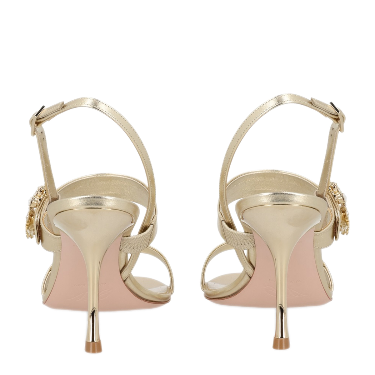 Gold Leather Efflorescence Sandals - Image 4