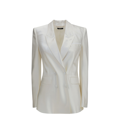 Polka-dot Satin Double-breasted Blazer - Image 1