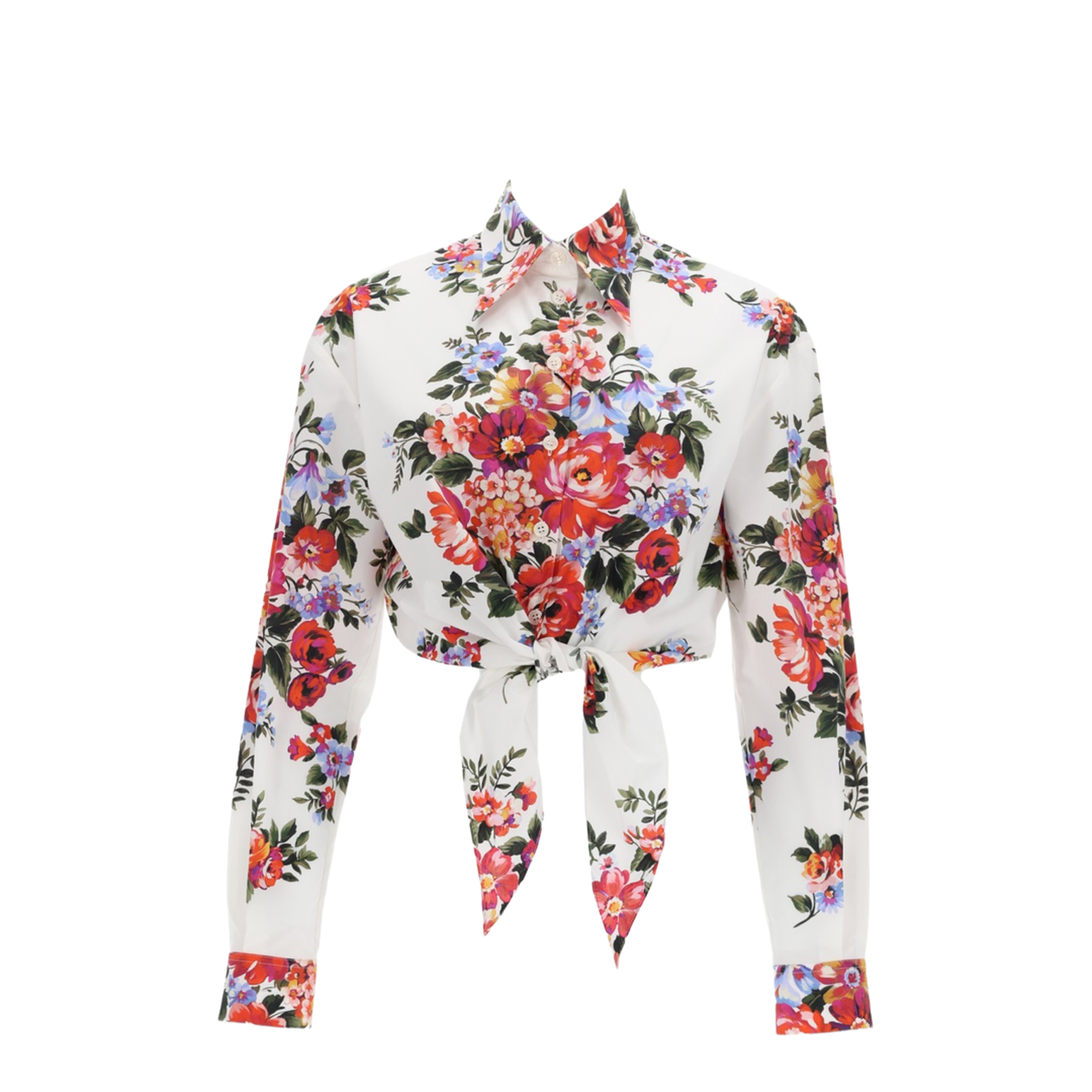 Floral Print Crop Shirt - Image 1