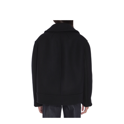 Oversize Pea Coat in Wool - Image 4