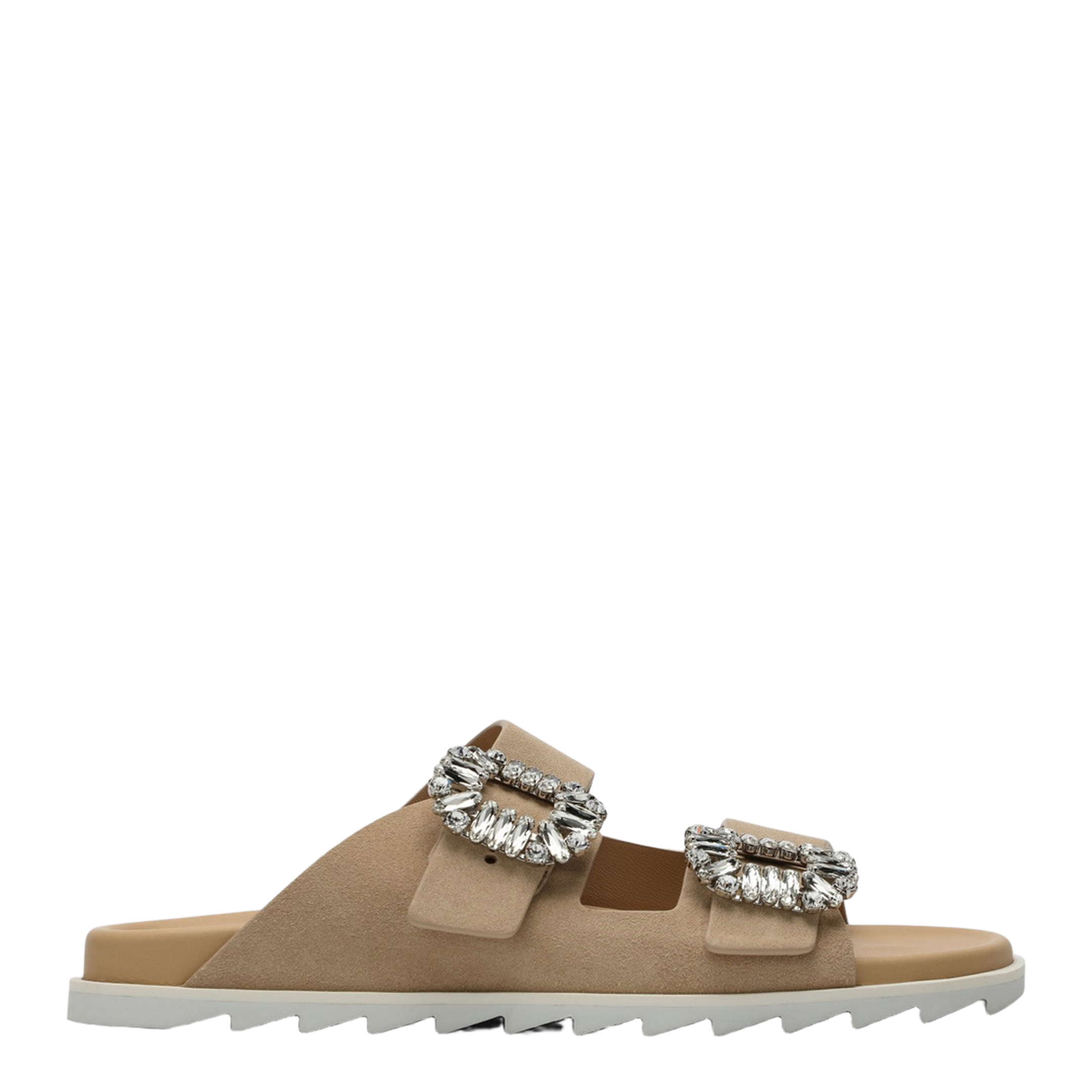 Beige Suede Slidy Mule - Image 1