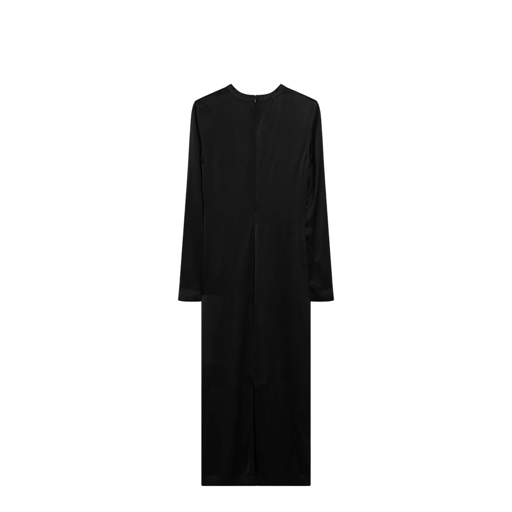 Black Midi Dress in Lustrous Viscose - Image 2