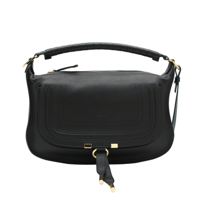 Marcie Small Calfskin Shoulder Bag - Black - Image 1