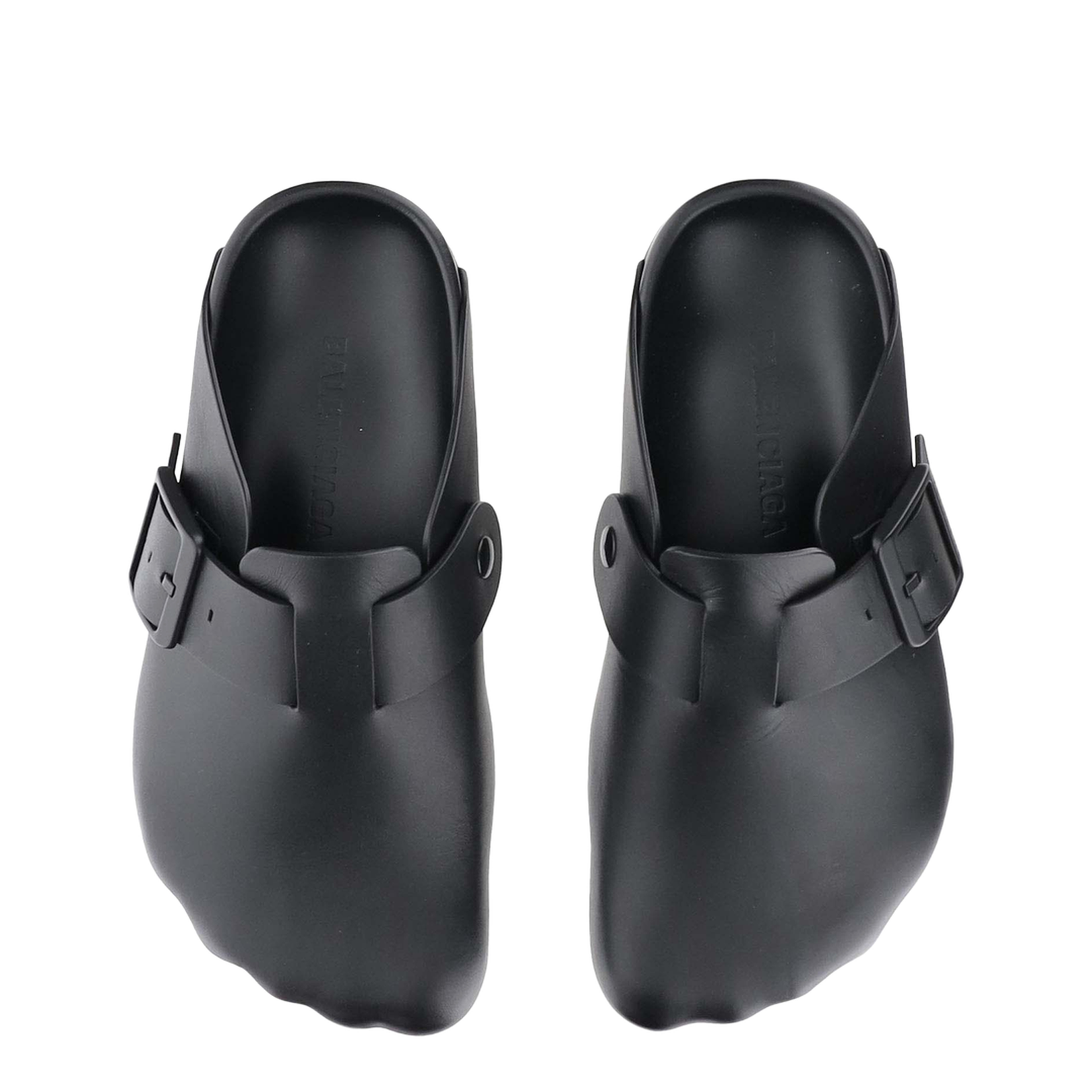 Balenciaga Black Sunday Clogs with Logo Strap - Image 2