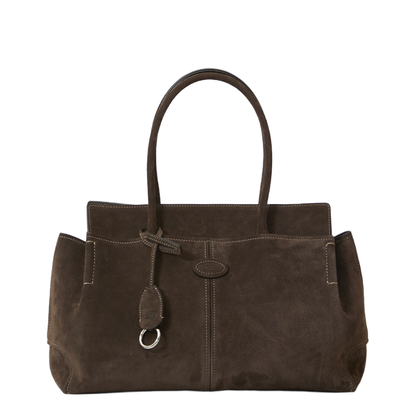 Suede Leather Shopping Bag - Image 1