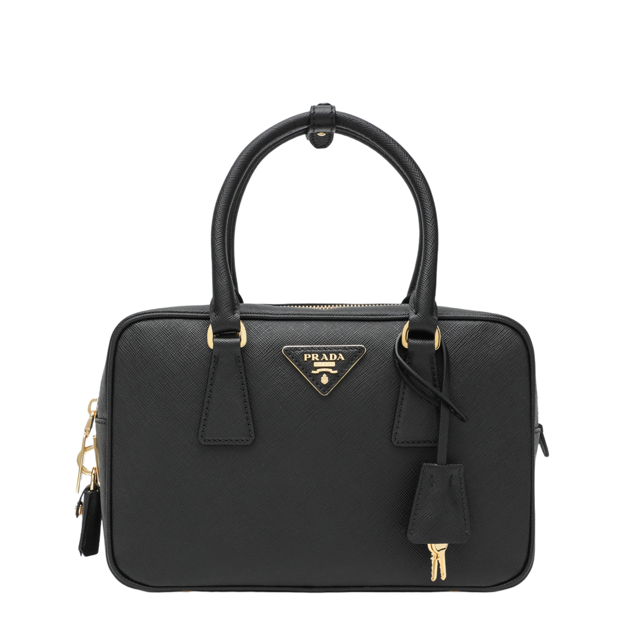 Black Saffiano Leather Top-Handle Bag - Image 1