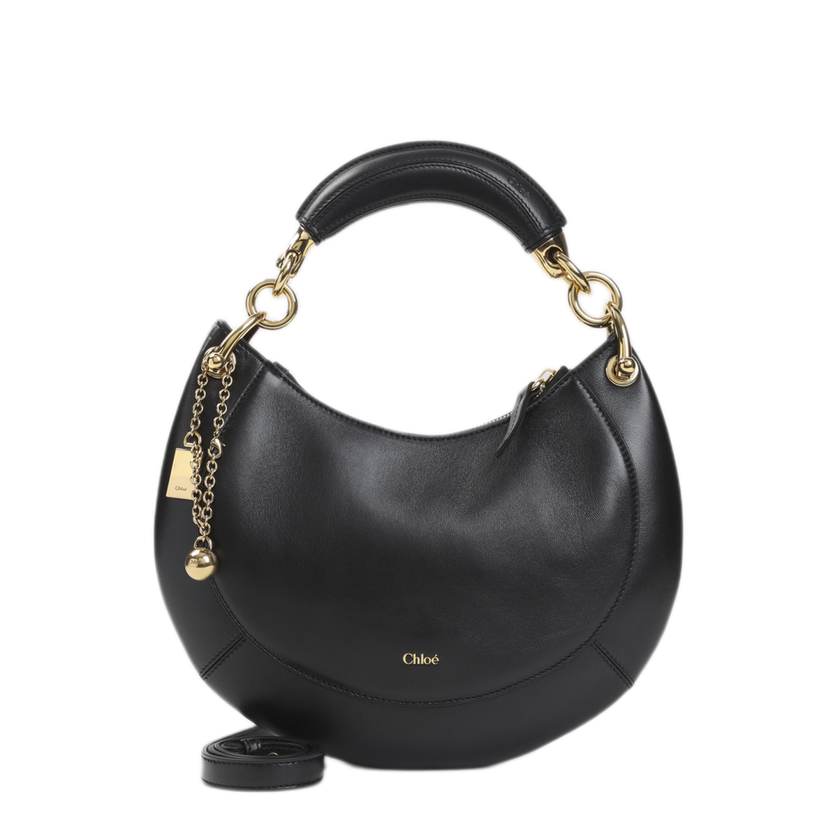 Banana Small Lambskin Hobo - Black - Image 1