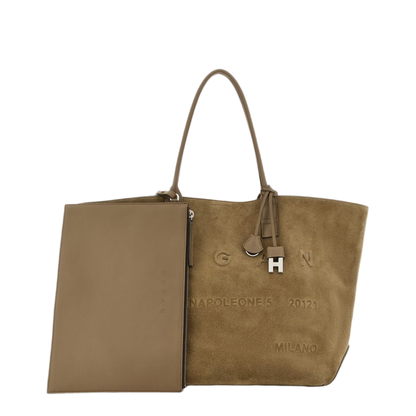 Medium Calf Leather Shopping Bag - Beige - Image 4