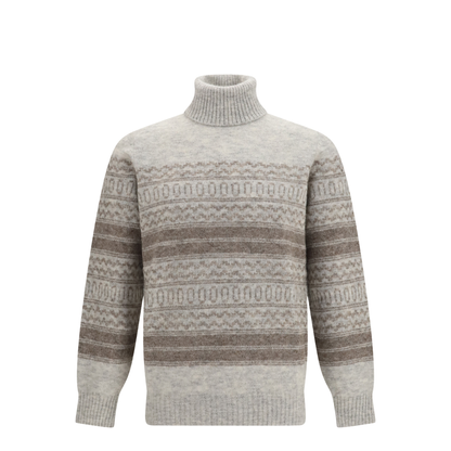 Fair Isle Knit Turtleneck Sweater - Image 1