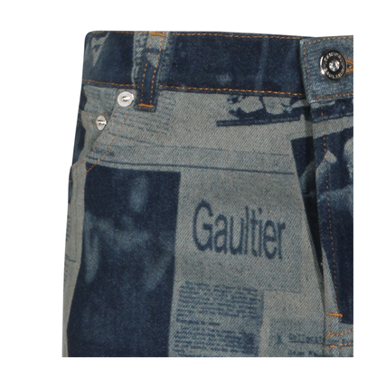 Miniskirt with Newspaper Print - Image 4