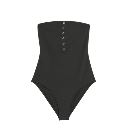 Strapless One-Piece Swimsuit Dark Green - Image 1