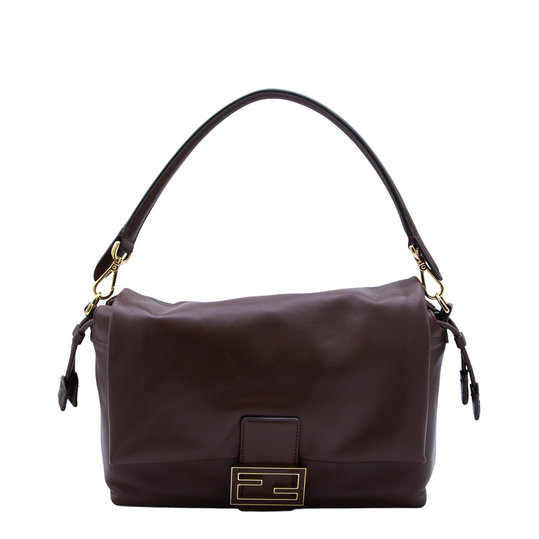 Mamma Baguette Medium Leather Shoulder Bag - Brown - Image 2
