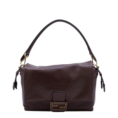 Mamma Baguette Medium Leather Shoulder Bag - Brown - Image 2