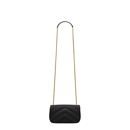 Loulou Mini Chain Bag in Black - Image 4