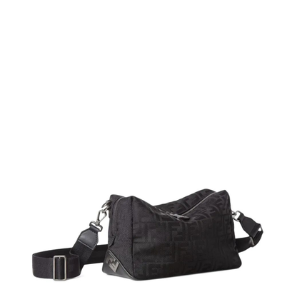 Squared FF Medium Leather and Nylon Bag - Image 4