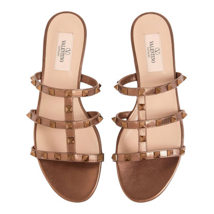 Rockstud Leather Flat Sandals - Image 6