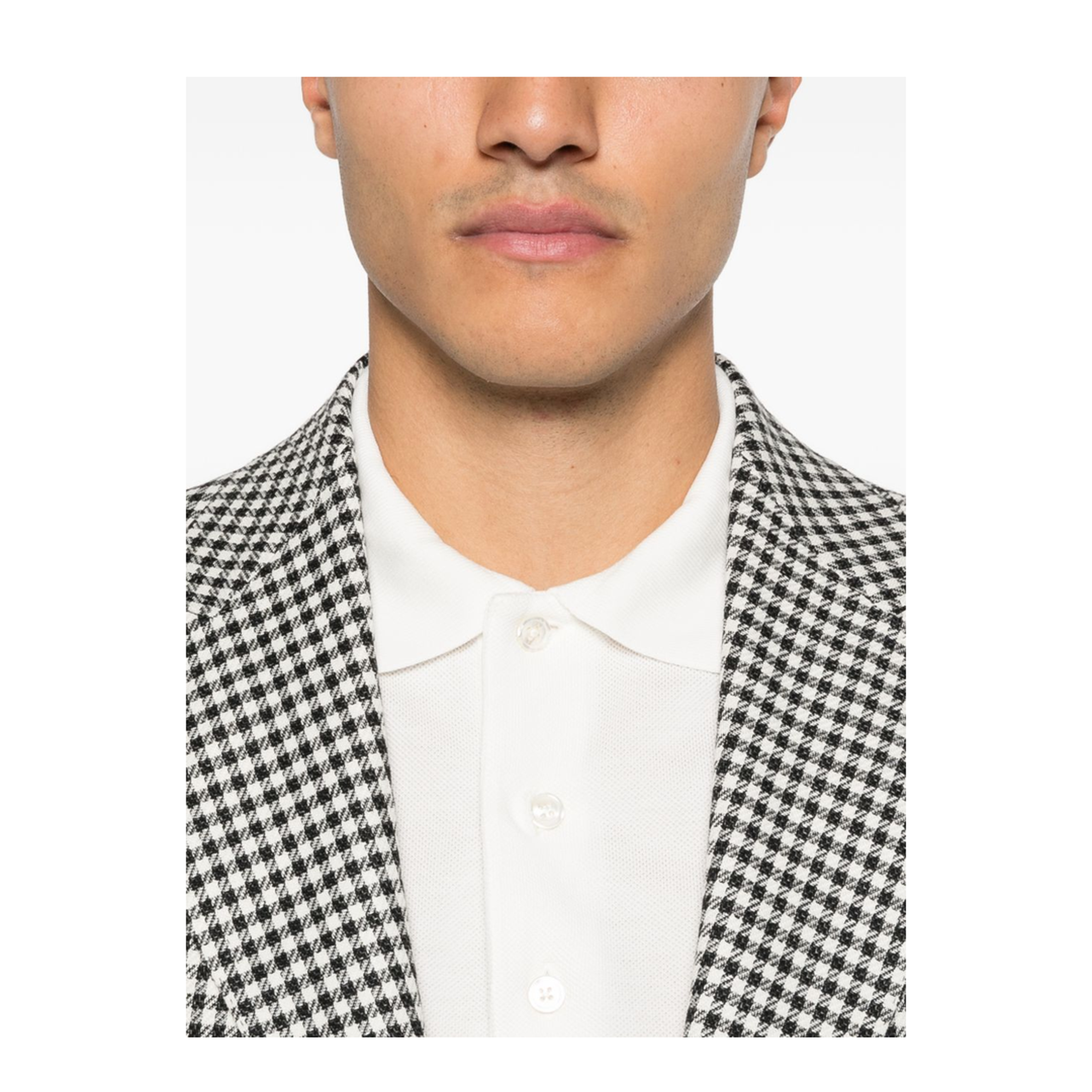 Lyocell Pique Polo Shirt In White - Image 3