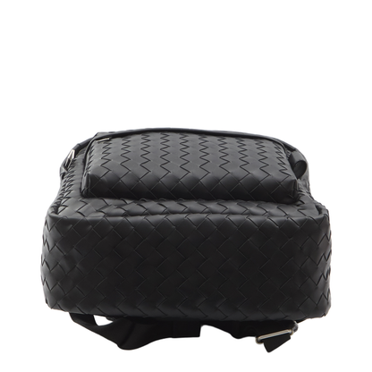 Intrecciato small Leather Backpack - Black - Image 3