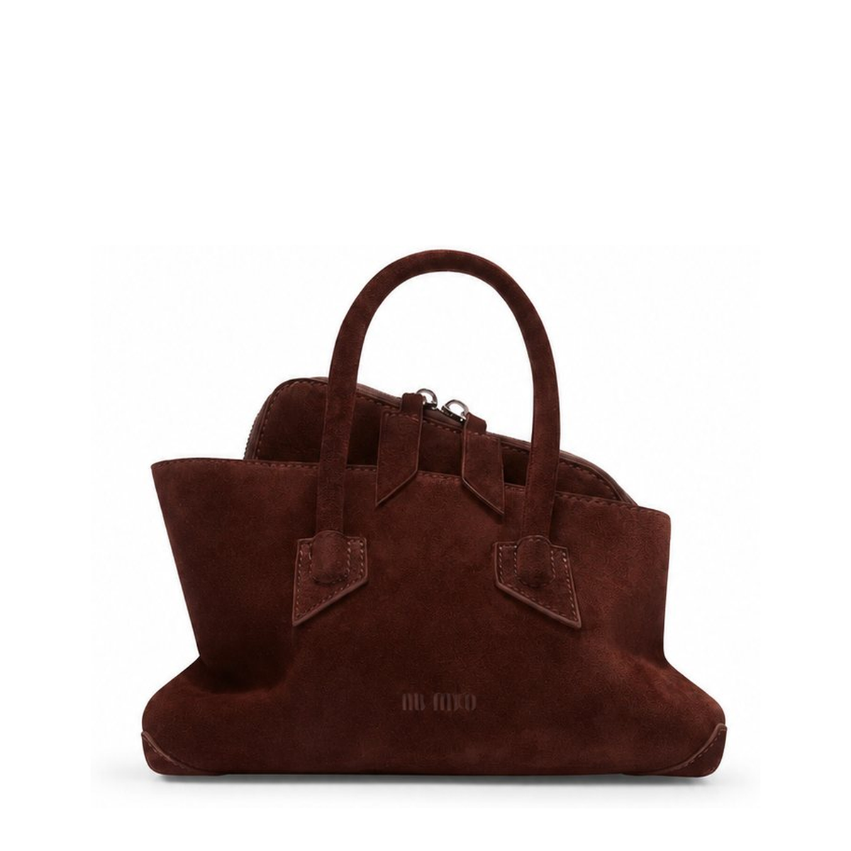 La Passeggiata Mini Suede Top-Handle Bag - Light Brown - Image 1