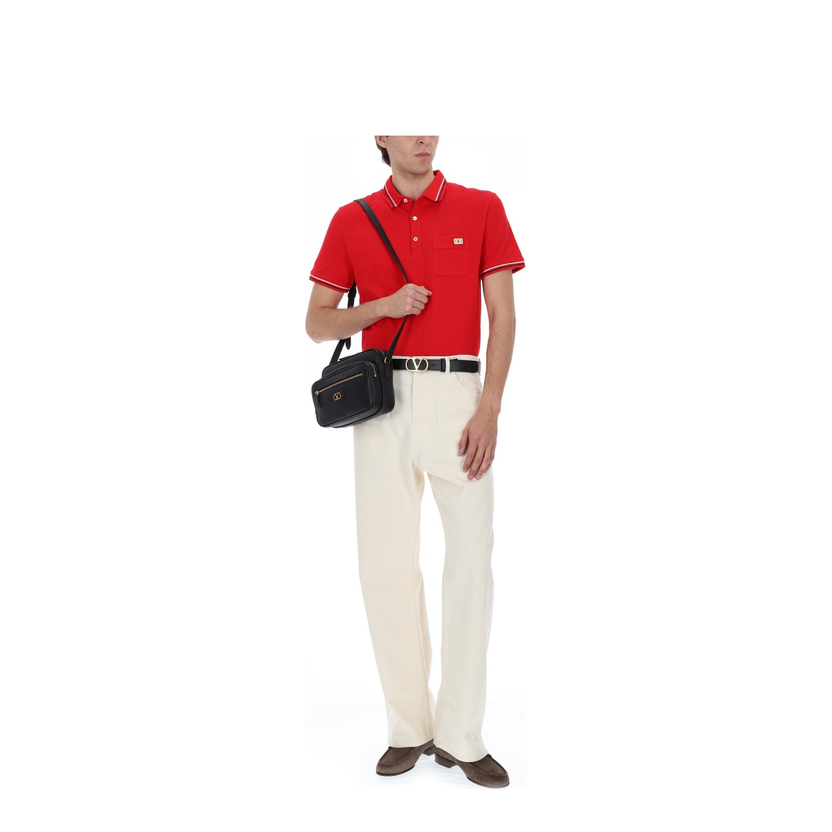 Red Cotton Polo Shirt - Image 2