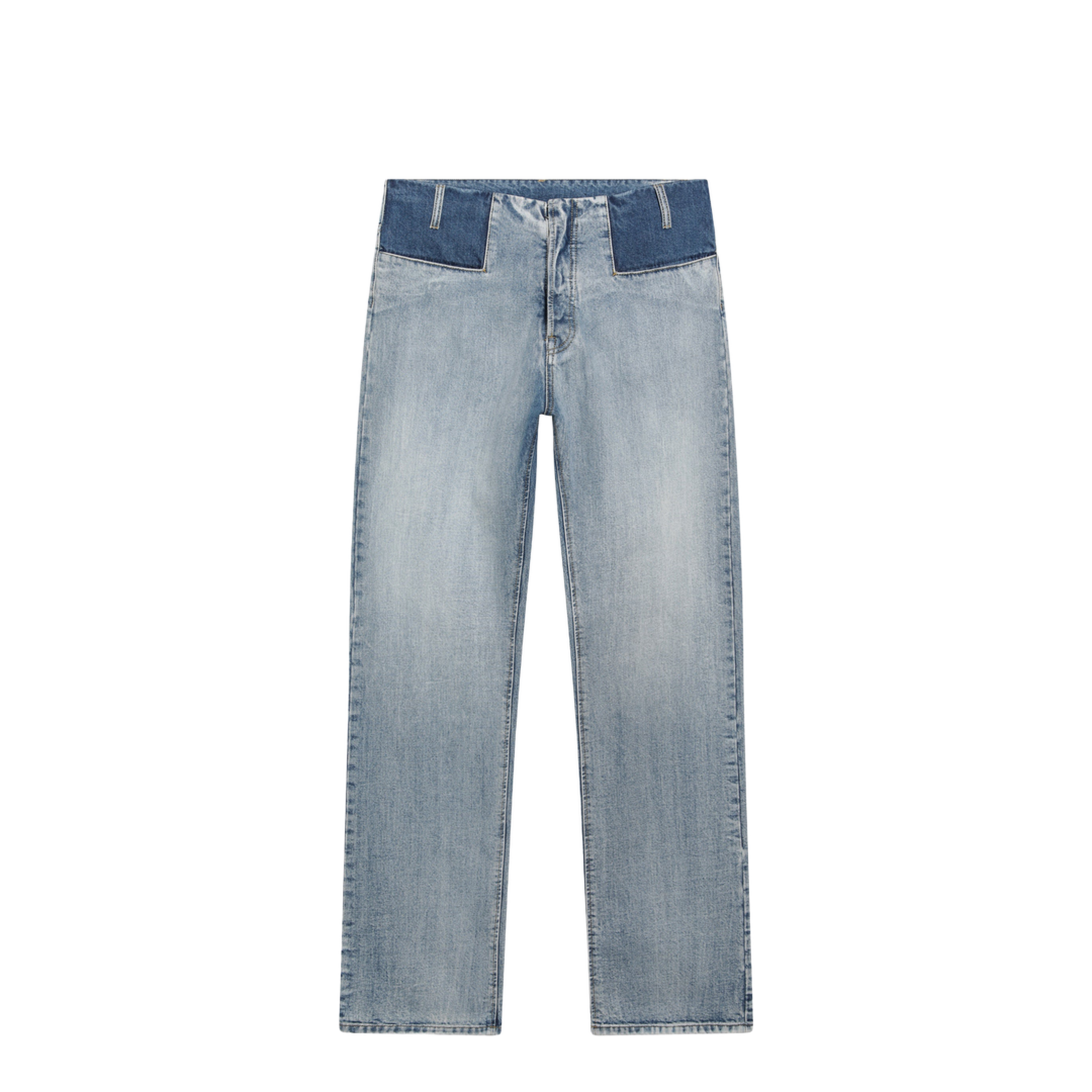 Patchwork Jeans in Indigo Blue Denim - Image 1