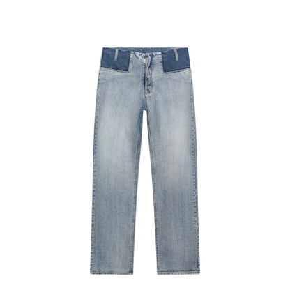 Patchwork Jeans in Indigo Blue Denim - Image 1
