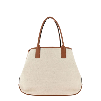 Script Shopping Bag Medium Ivory Brown - Image 3