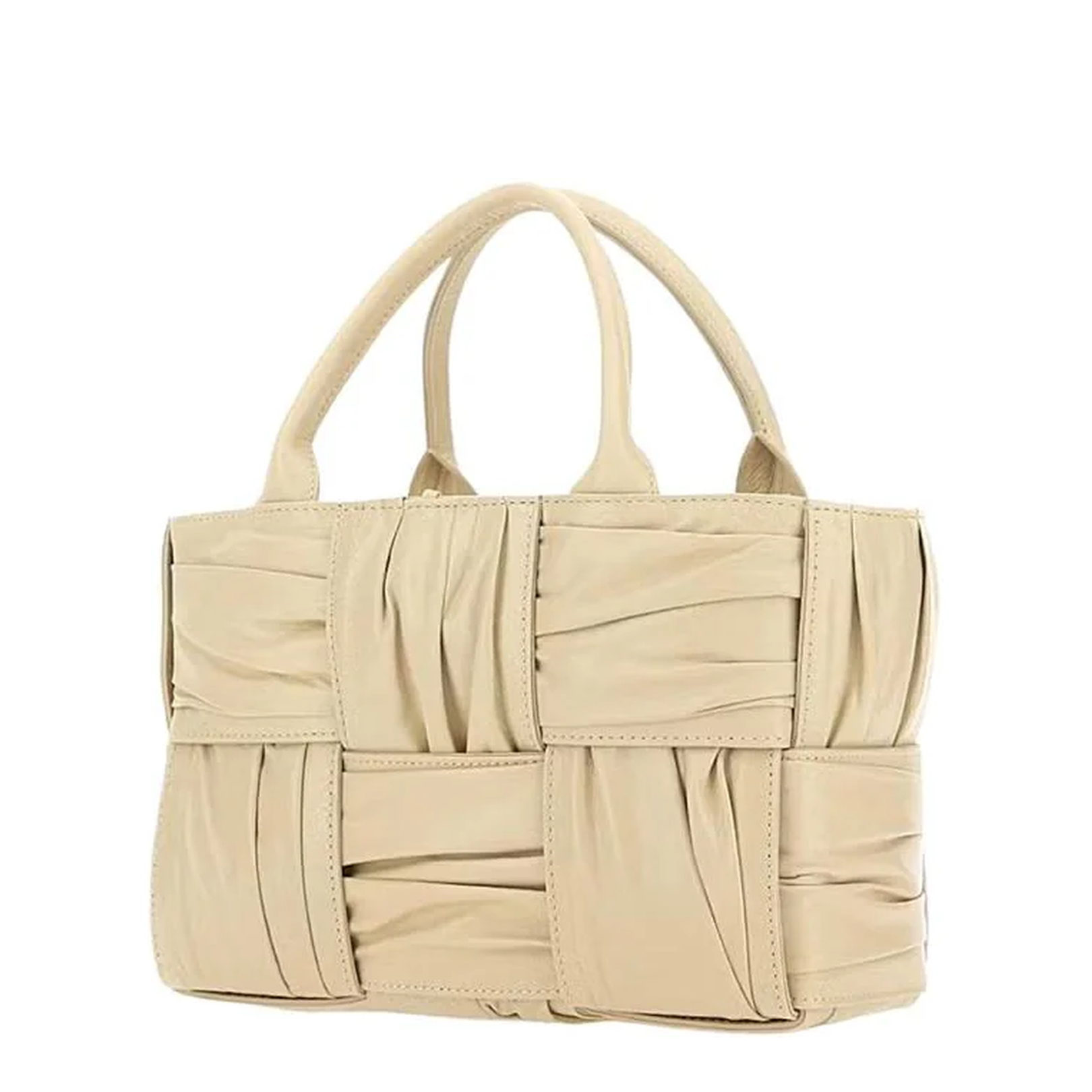 Arco Leather Tote Bag Beige - Image 2