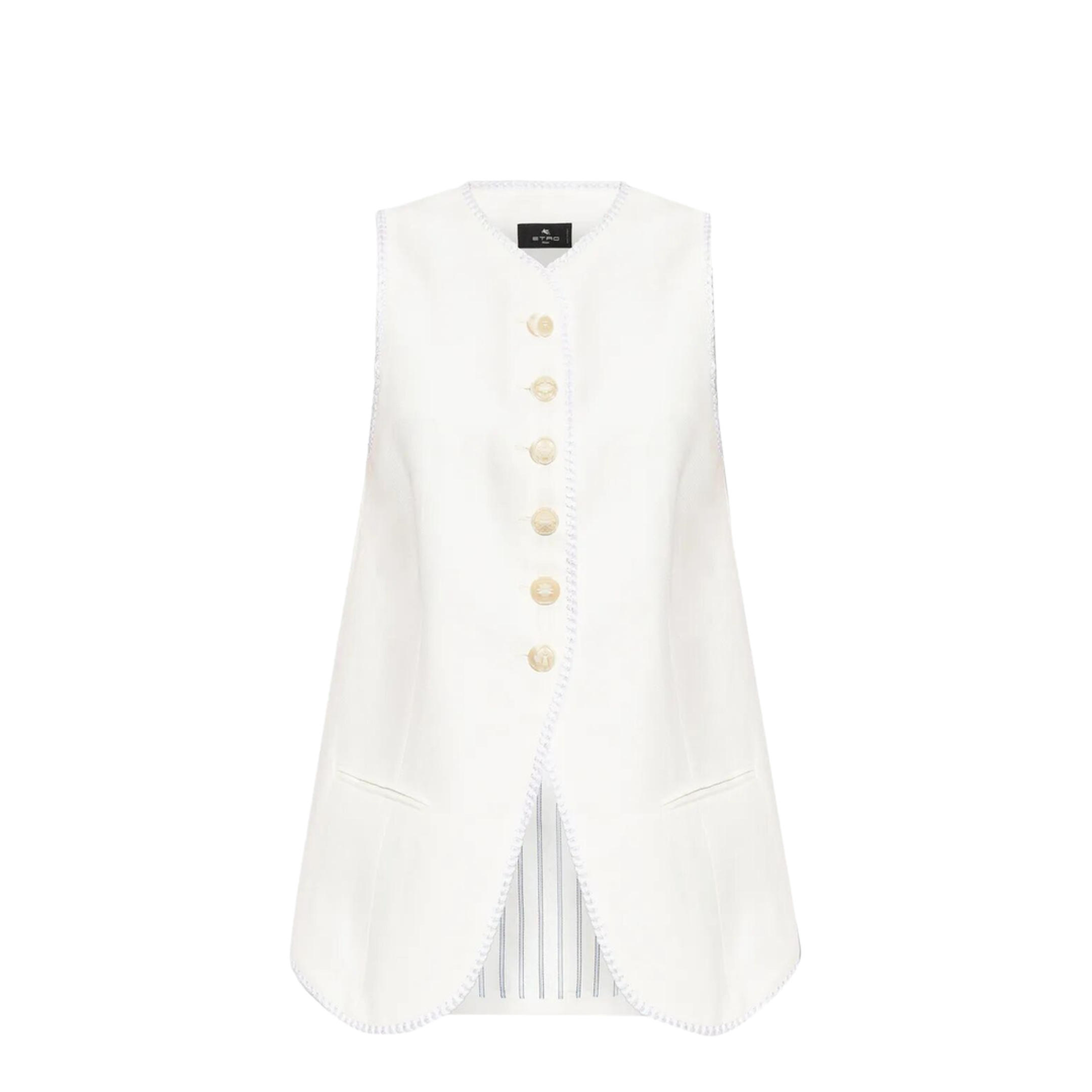 Button-Down Waistcoat with Trims - Image 1