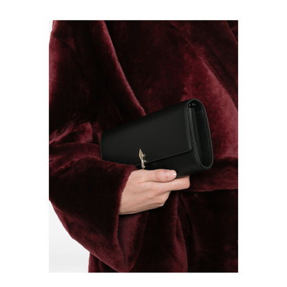 Bettina Wallet on Chain Lamb Nappa Leather - Black/Gold - Image 2