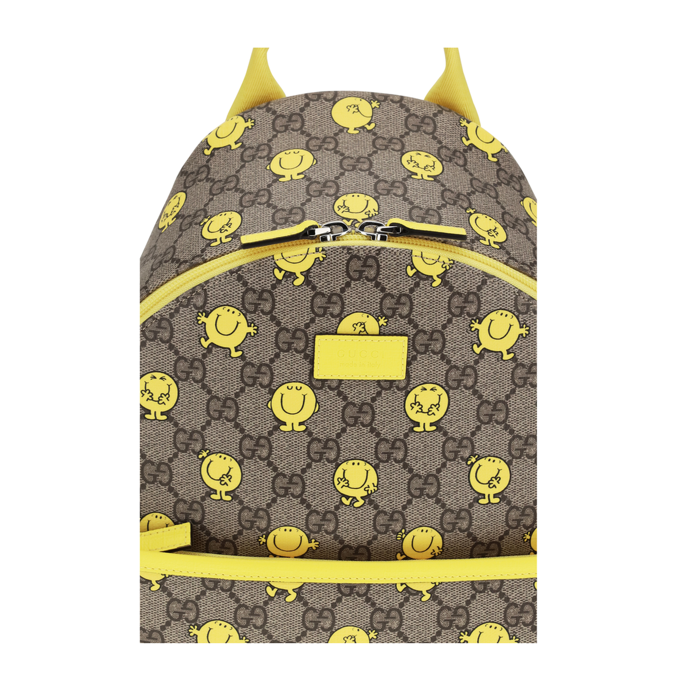 GG Supreme One Size Canvas Backpack - Beige with Yellow Trim - Image 3
