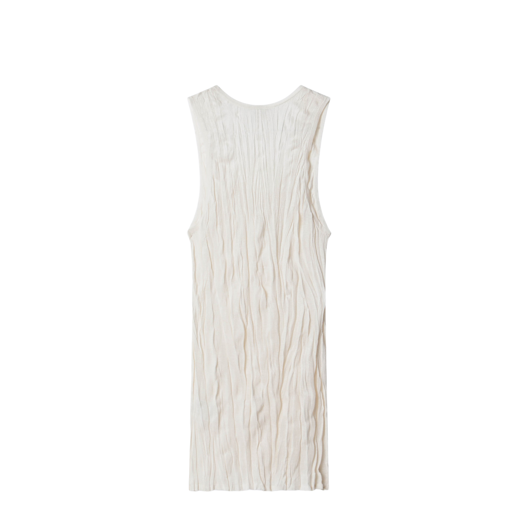 Long Light Apricot Crinkled Knit Top - Image 2