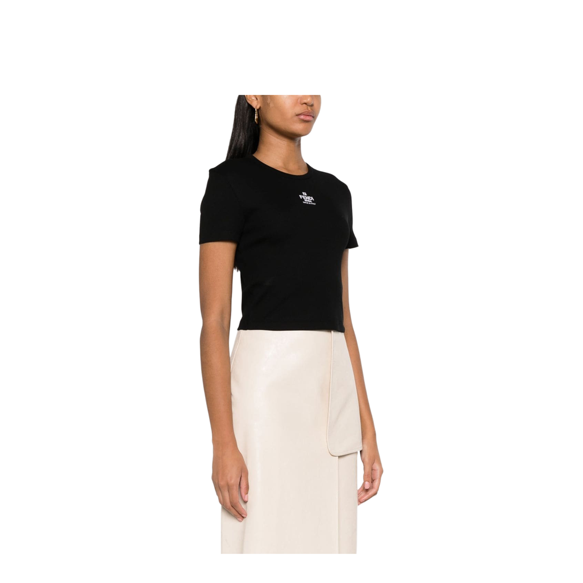 Black Cotton Top with Logo - Image 2