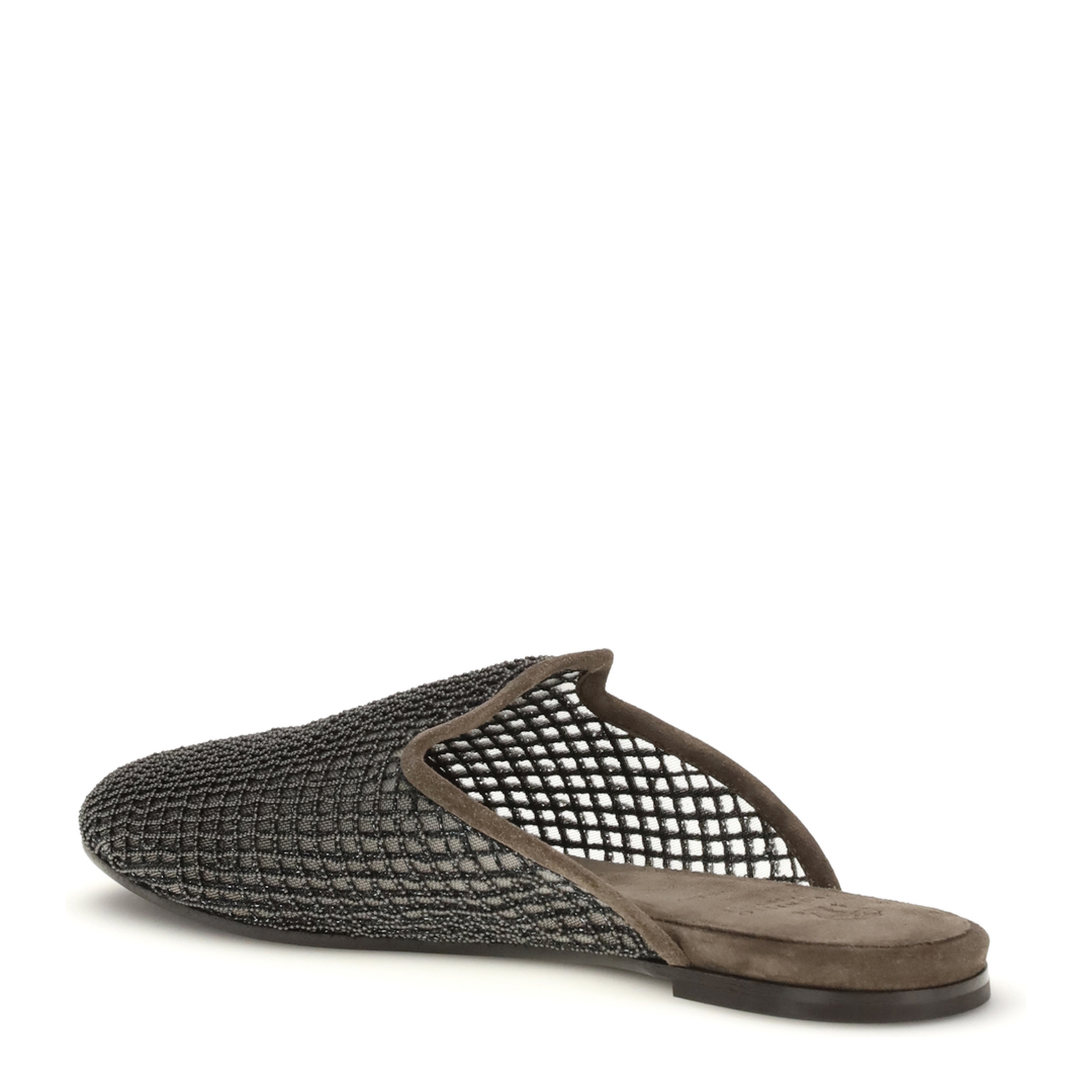 Suede Mules with Precious Net Embroidery - Image 3
