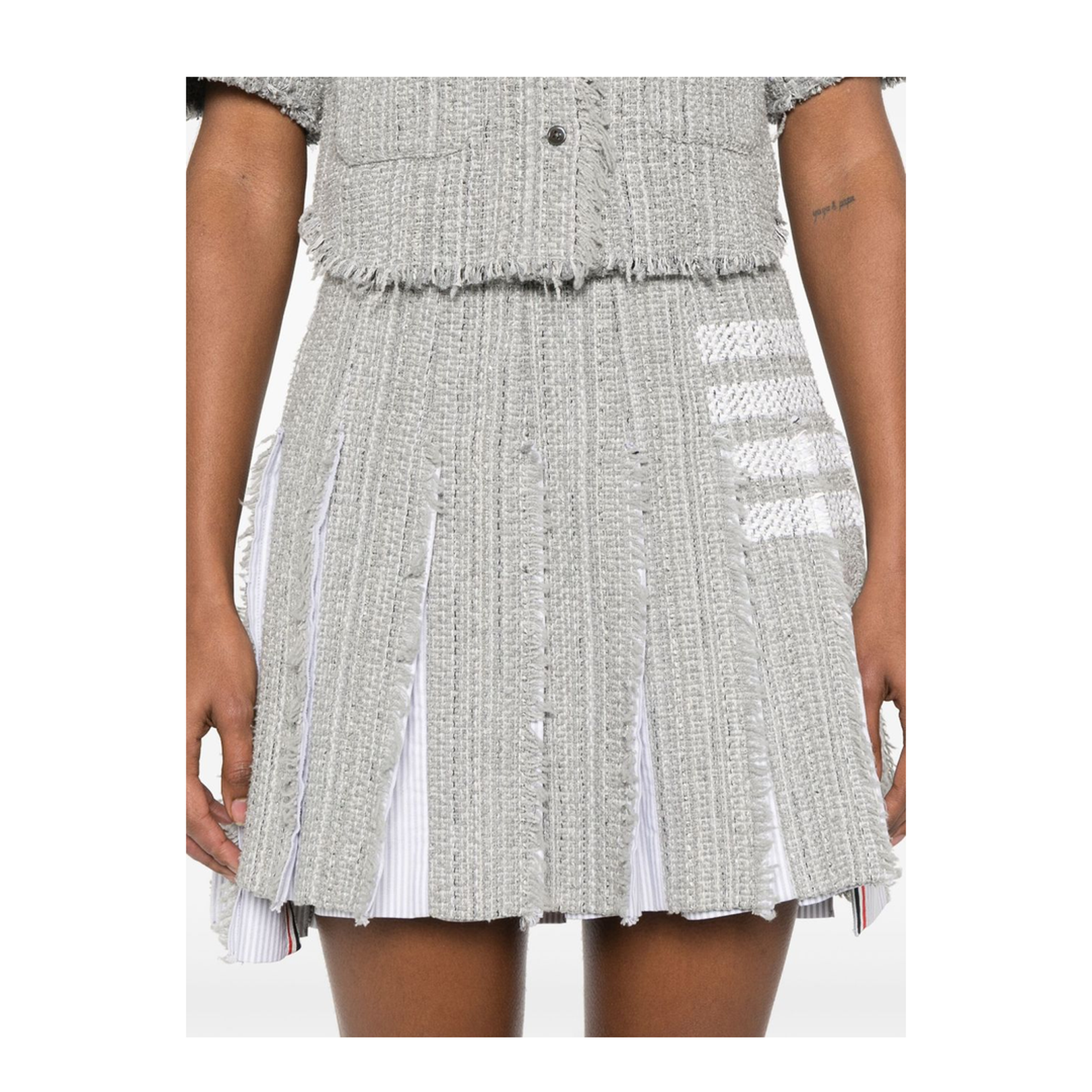 Pleated Tweed Skirt - Image 2