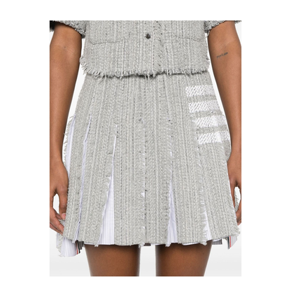 Pleated Tweed Skirt - Image 2