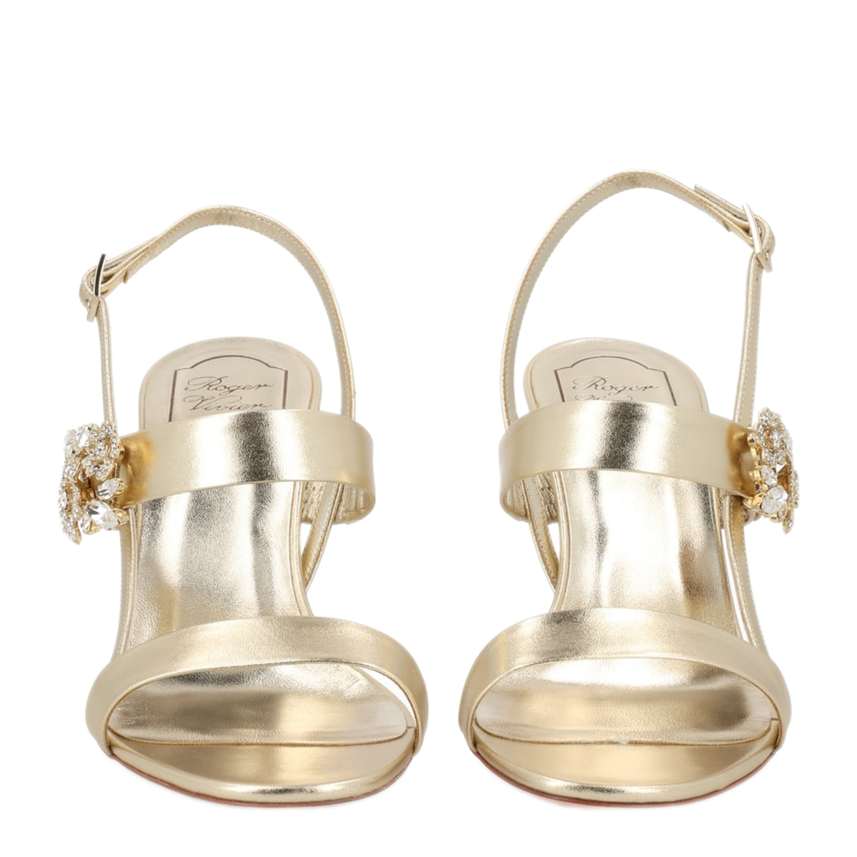 Gold Leather Efflorescence Sandals - Image 3