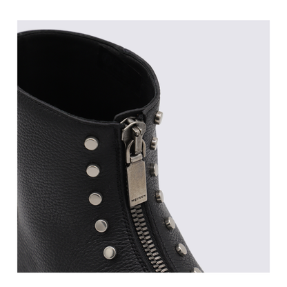 Leather Ankle Boots With Studs - Image 8