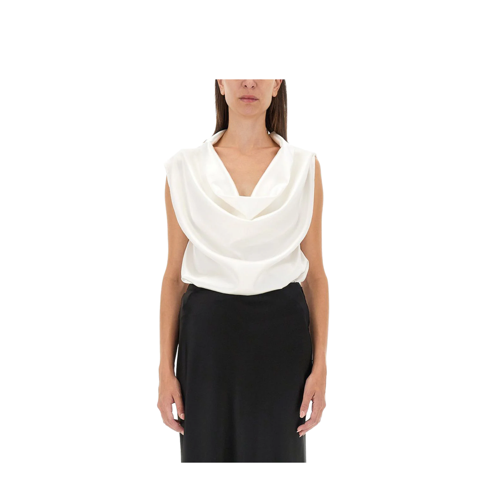 Blouses Dropped Collar White - Image 1