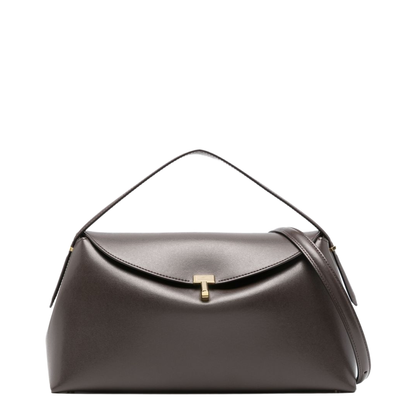 T-Lock Leather Top-Handle Bag - Bark - Image 1