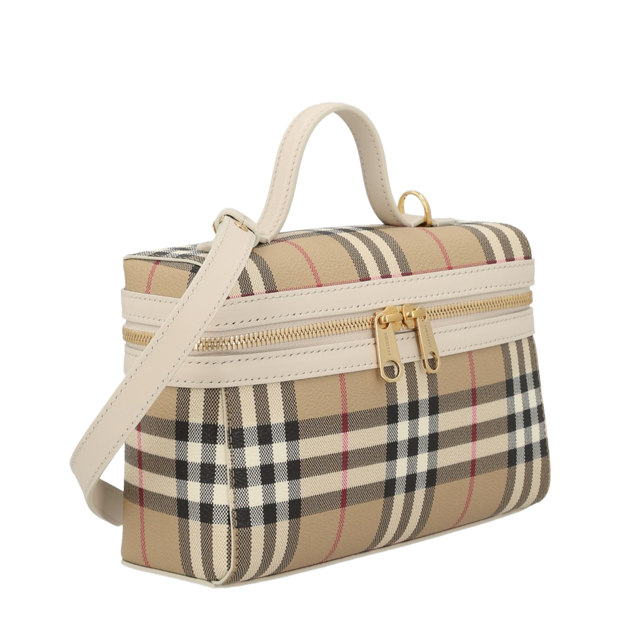 Check Coated PU Vanity Bag - Archive beige/soap beige - Image 3
