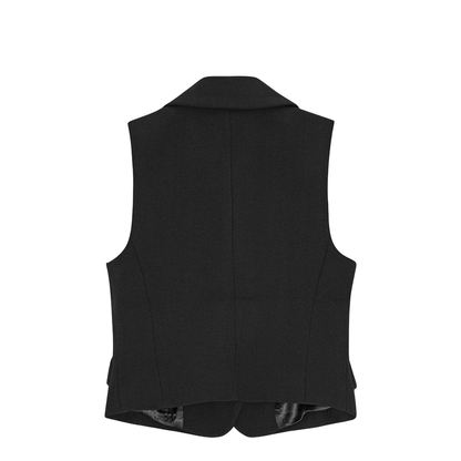 Black Bonded Crepe Vest - Image 3