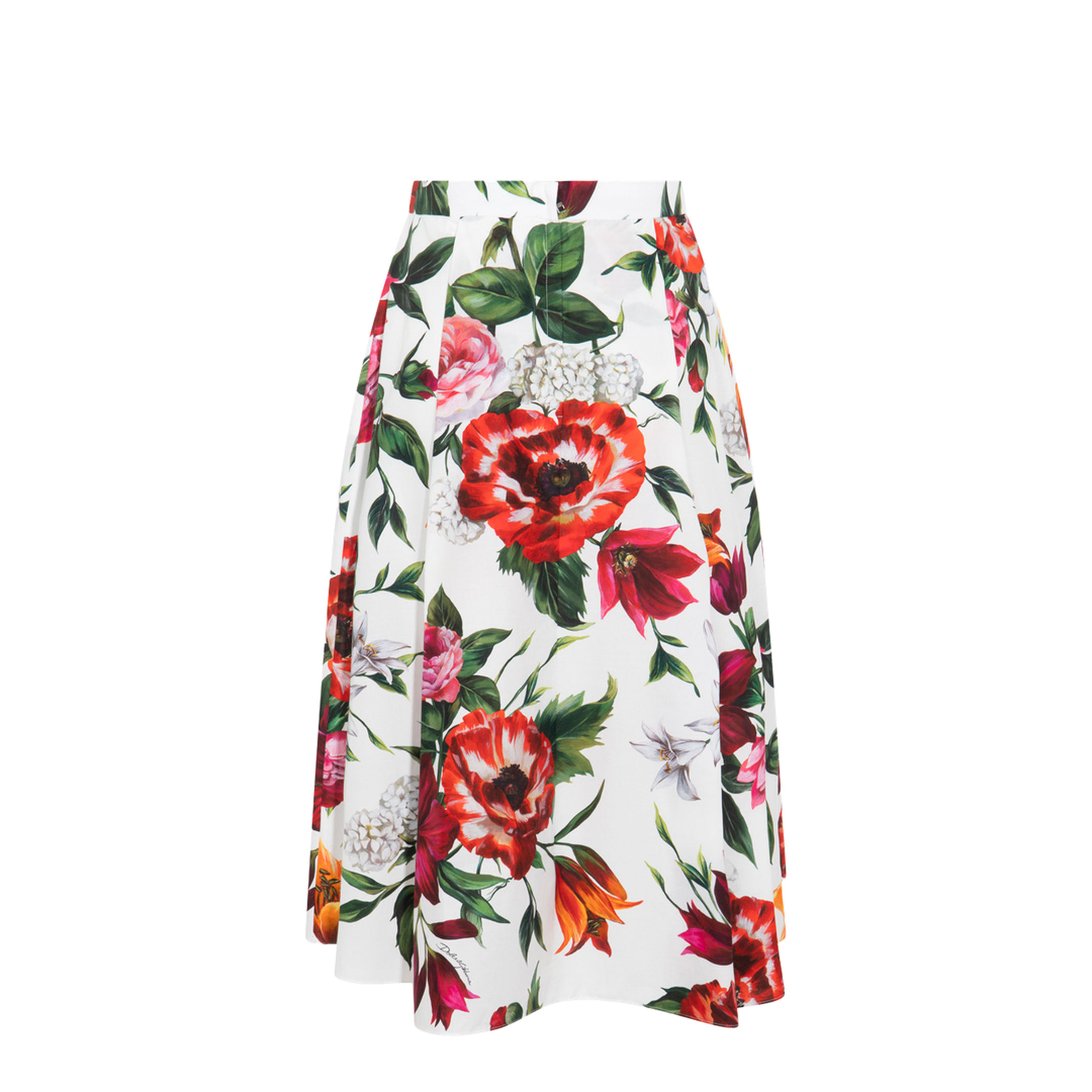 Flower-print Pleated Poplin Skirt - Image 3